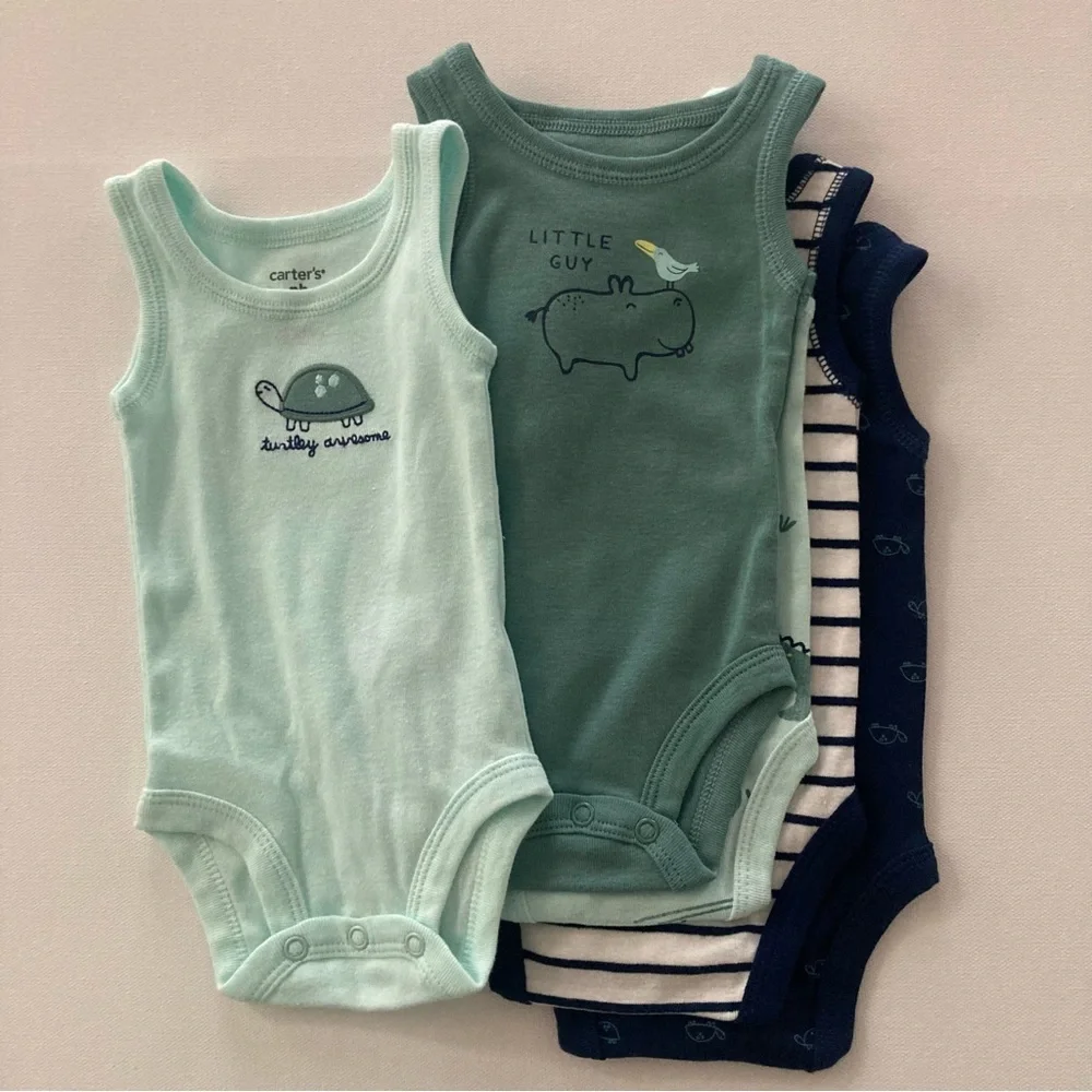 Carter’s Baby Boy Newborn 5-pk Bodysuit Set Turtle Crocodile